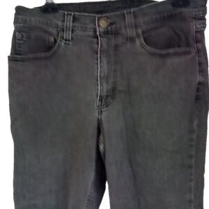 Vintage LL Bean Jeans Men 32x29 Black Thermal Lined Pants Light Wash Faded